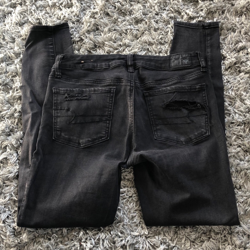 American eagle black ripped jeans